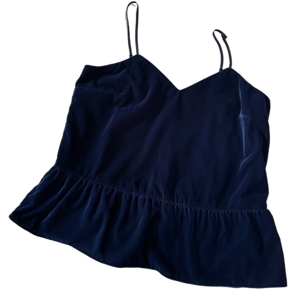 NWOT Jcrew velvet cami in Navy size Small